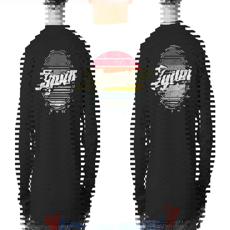 Retro Agawam Home State Cool 70S Style Sunset Back Print Long Sleeve T-shirt