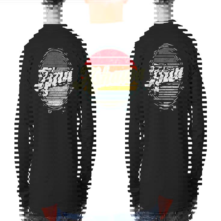 Retro Ashawa Home State Cool 70S Style Sunset Back Print Long Sleeve T-shirt