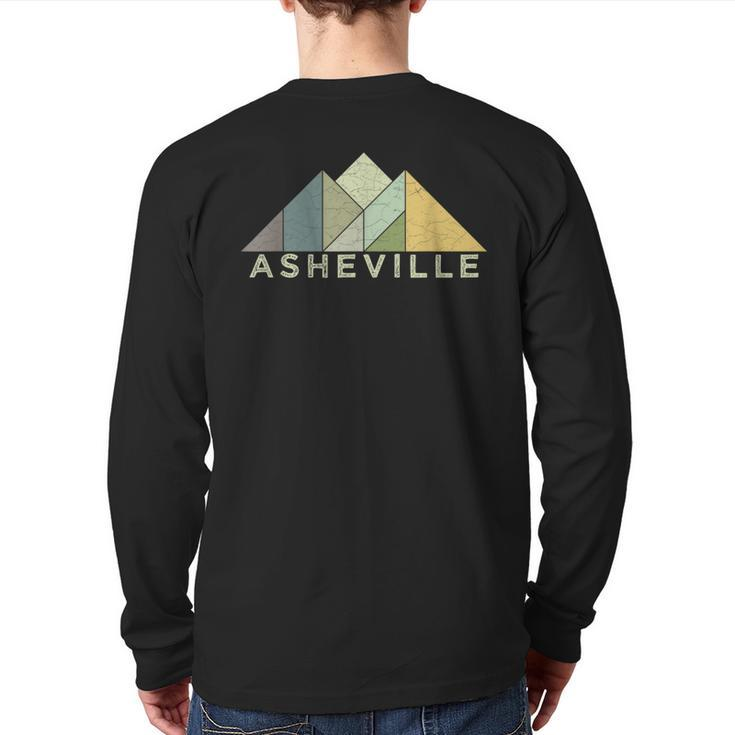 Retro Asheville Nc Vintage Mountains Back Print Long Sleeve T-shirt