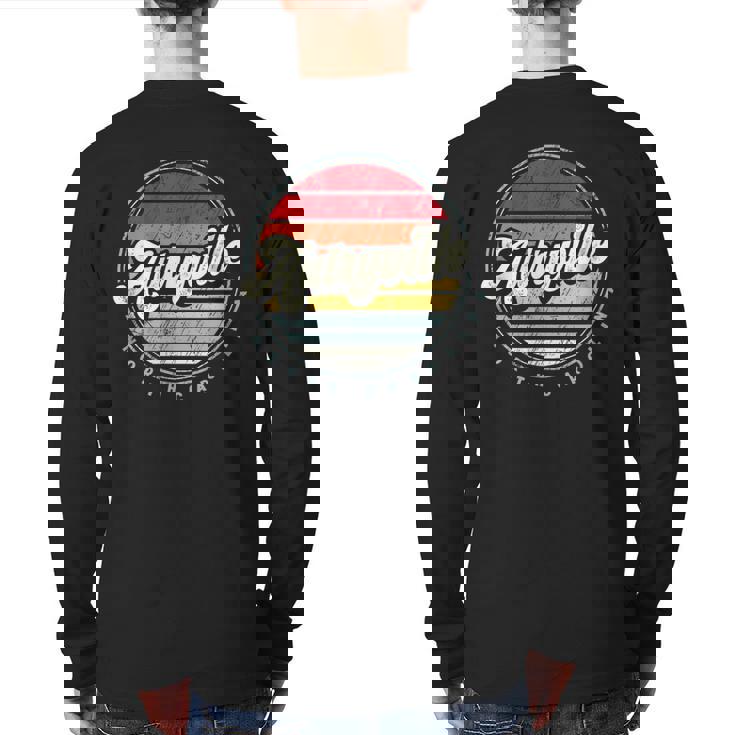 Retro Autryville Home State Cool 70S Style Sunset Back Print Long Sleeve T-shirt