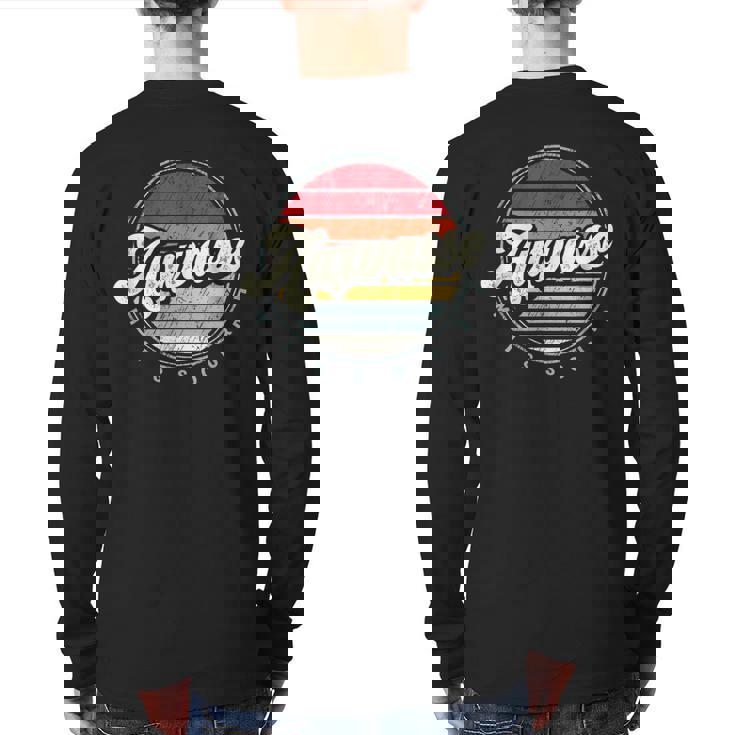 Retro Auxvasse Home State Cool 70S Style Sunset Back Print Long Sleeve T-shirt