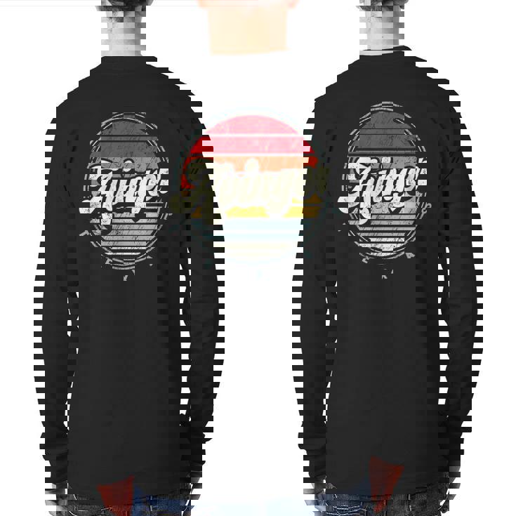 Retro Avinger Home State Cool 70S Style Sunset Back Print Long Sleeve T-shirt