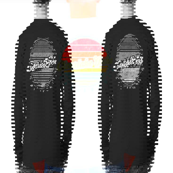 Retro Clearlake Oaks Home State Cool 70S Style Sunset Back Print Long Sleeve T-shirt