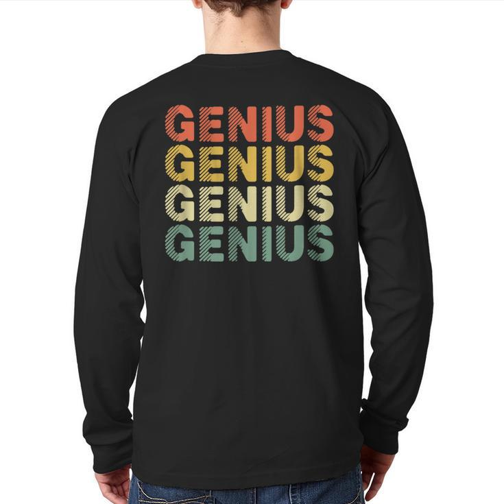 Retro Genius Typography Back To School First Day Of School Back Print Long Sleeve T-shirt