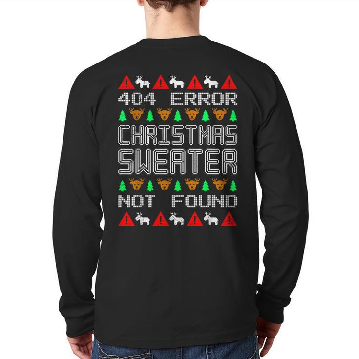 Retro Programmer Coder Ugly Christmas 404 Error It Back Print Long Sleeve T-shirt