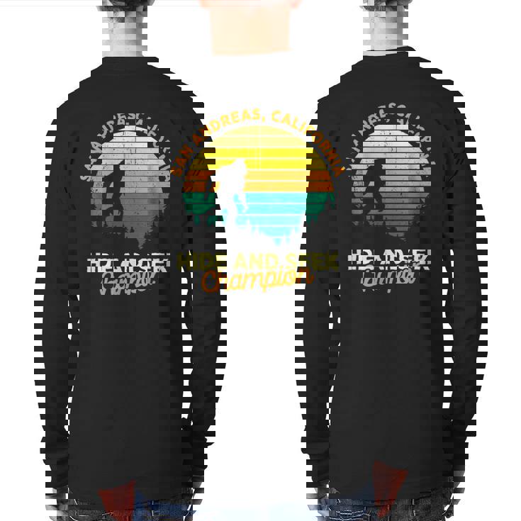 Retro San Andreas California Big Foot Souvenir Back Print Long Sleeve T-shirt