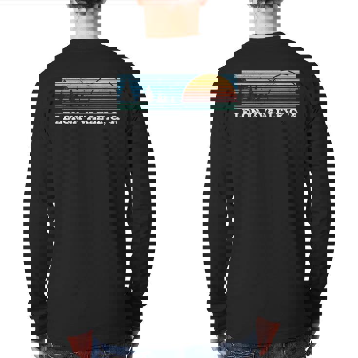 Retro Sunset Stripes Leona Valley California Back Print Long Sleeve T-shirt