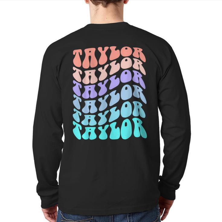 Retro Taylor First Name Birthday Back Print Long Sleeve T-shirt