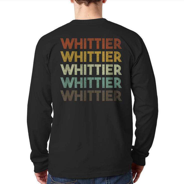 Retro Whittier California Back Print Long Sleeve T-shirt