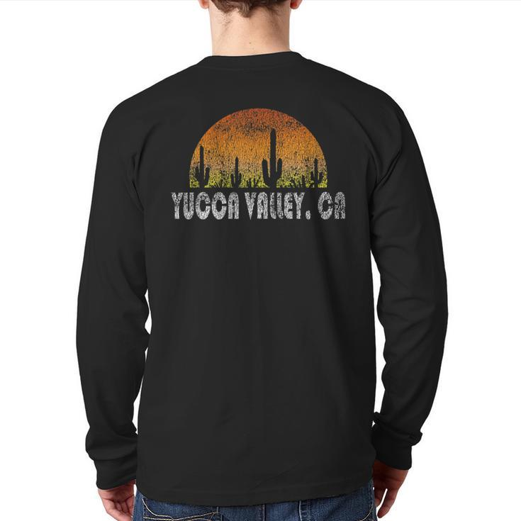 Retro Yucca Valley California Desert Sunset Vintage Back Print Long Sleeve T-shirt