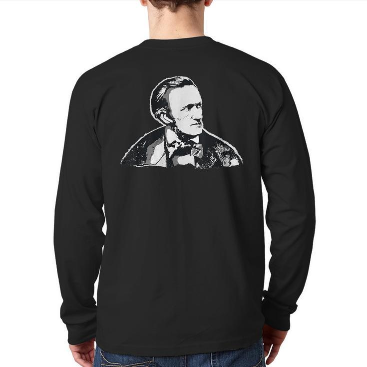 Richard Wagner Classical Composer Earbuds Back Print Long Sleeve T-shirt