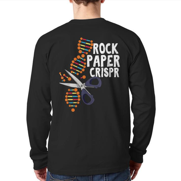 Rock Paper Crispr Dna Biologist Genetic Engineering Science Back Print Long Sleeve T-shirt