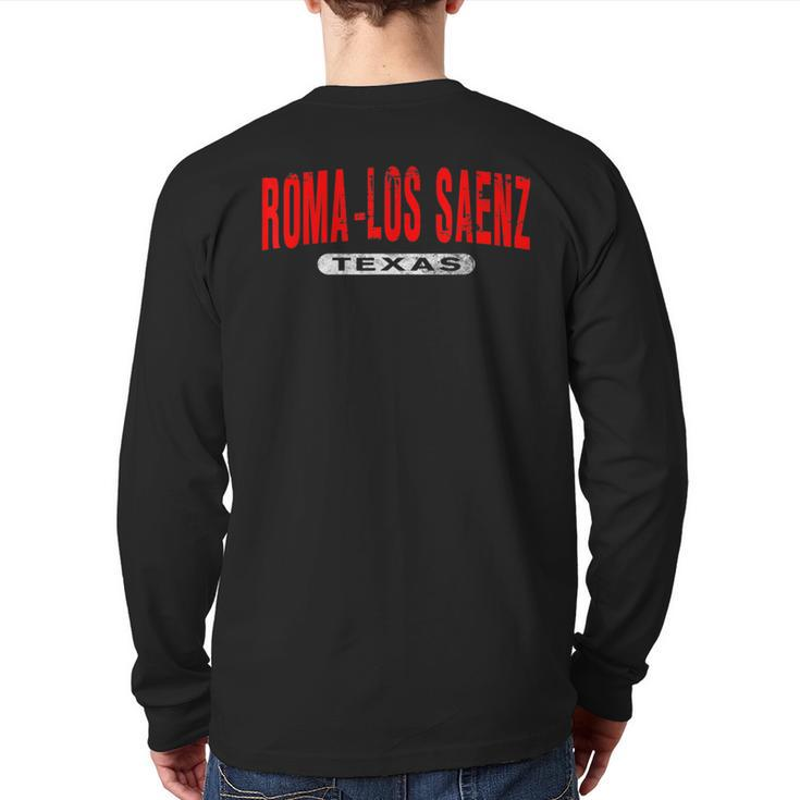 Roma-Los Saenz Tx Texas Usa City Roots Vintage Back Print Long Sleeve T-shirt