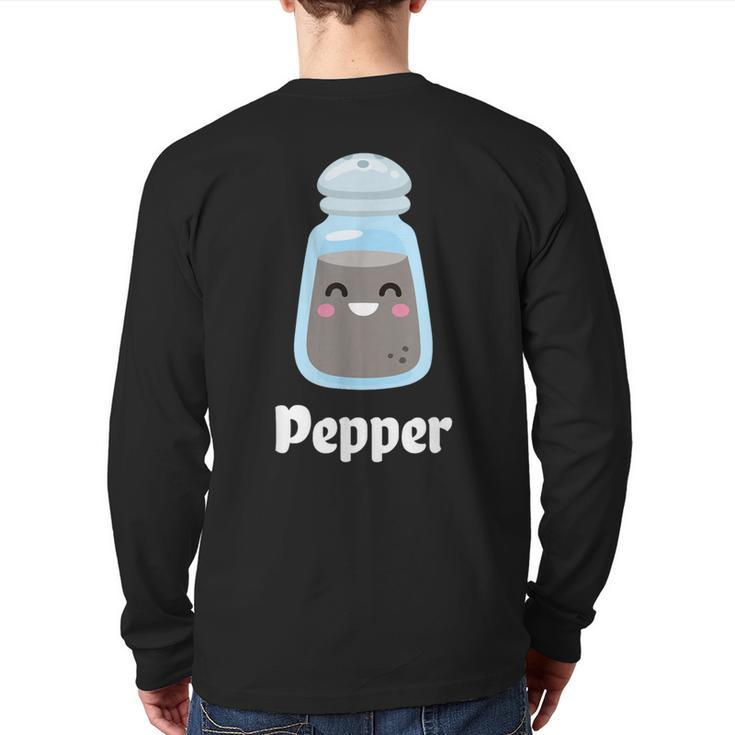 Salt & Pepper Matching Couple Halloween Best Friends Cute Back Print Long Sleeve T-shirt
