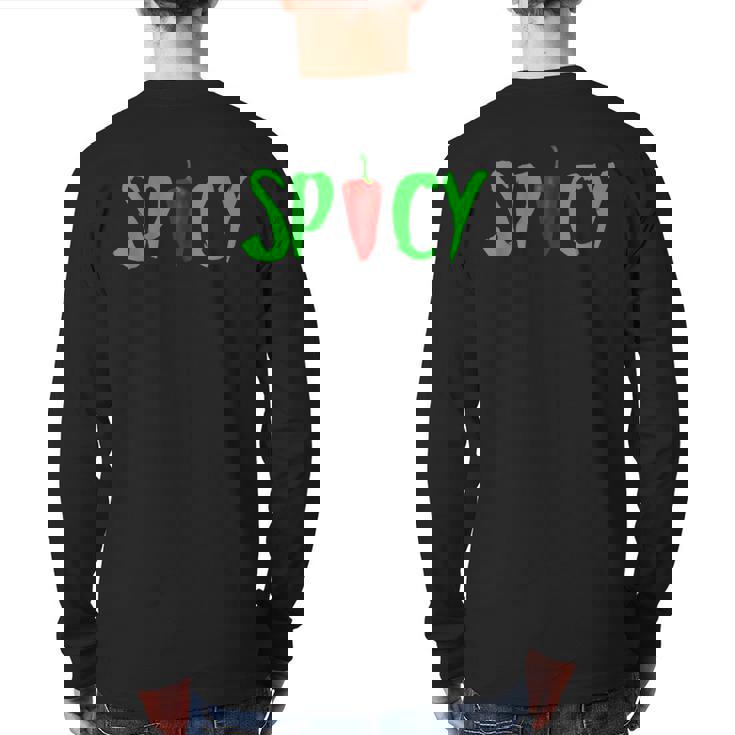 Sauce Lovers Hot Chilli Pepper Back Print Long Sleeve T-shirt