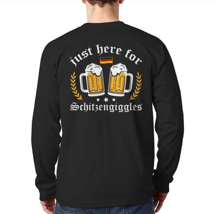 Here For Schitzengiggles Oktoberfest Group Bachelor Party Back Print Long Sleeve T-shirt