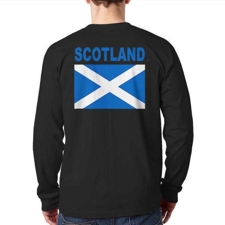 Scotland Flag Cool Pocket Scottish Alba Flags Back Print Long Sleeve T-shirt