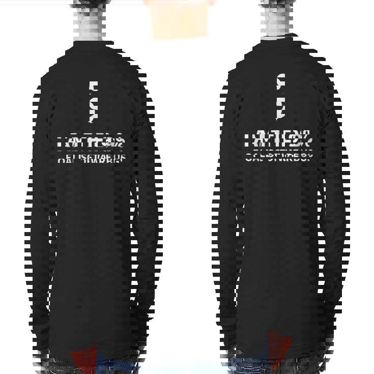 Semicolon Joke Programming Coding Debugging Coder Back Print Long Sleeve T-shirt