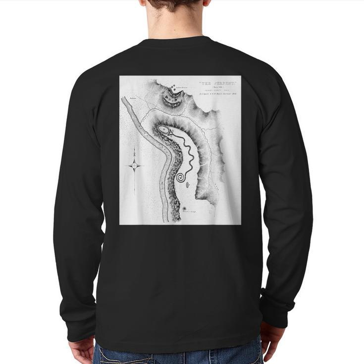 Serpent Mound Fort Ancient Adena Culture Ohio Back Print Long Sleeve T-shirt