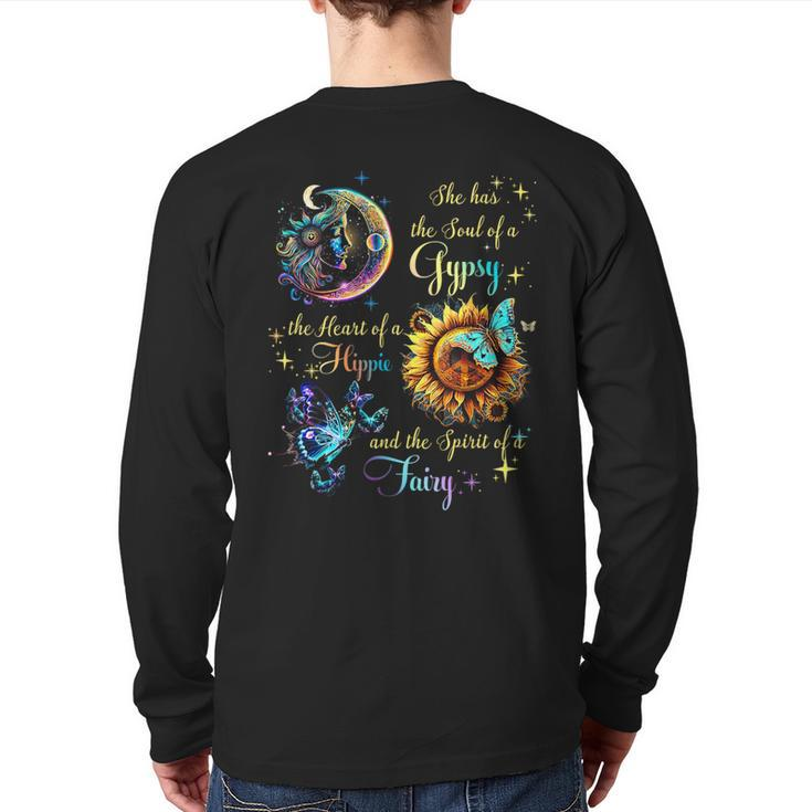 She Has She Soul Of A Gypsy The Heart Of A Hippie Fairy Back Print Long Sleeve T-shirt