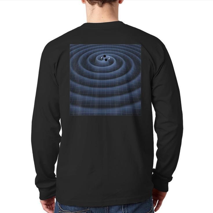 Sheldon Nerdy Two Black Holes Collide Space Science Back Print Long Sleeve T-shirt