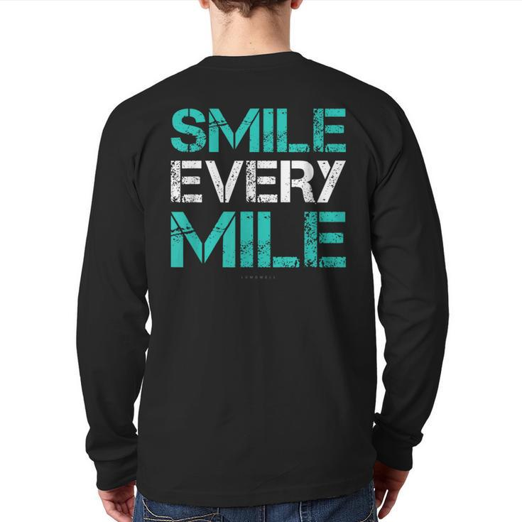 Smile Every Mile  Running Runner Back Print Long Sleeve T-shirt