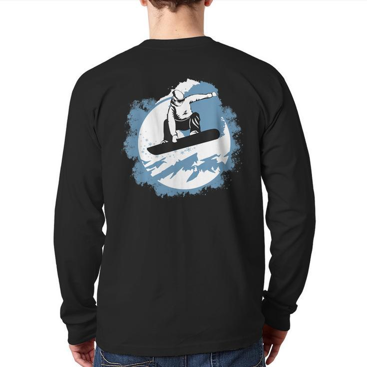 Snowboarding Mountain Wintersports Ski Back Print Long Sleeve T-shirt