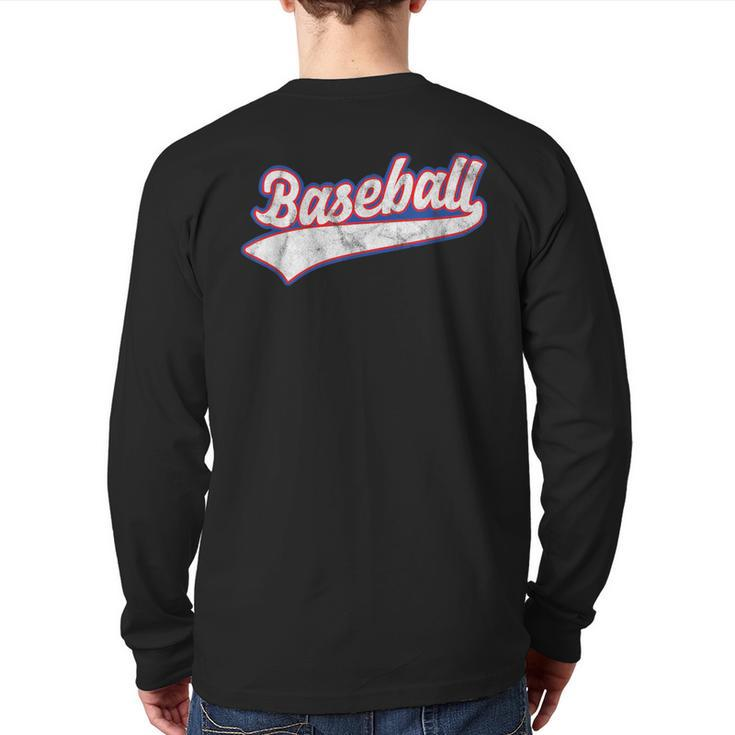 Softball Baseball Homerun Baseball Pitcher Sport Back Print Long Sleeve T-shirt