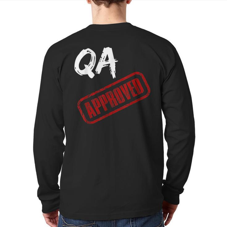 Software Qa Tester Qa Approved Back Print Long Sleeve T-shirt