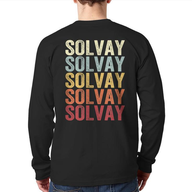 Solvay New York Solvay Ny Retro Vintage Text Back Print Long Sleeve T-shirt