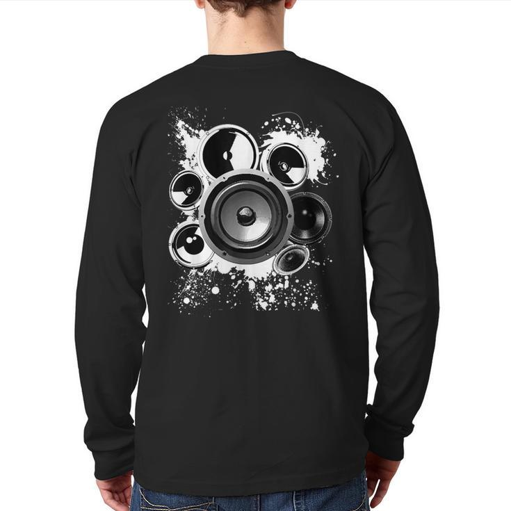 Speaker Building Electronics Sound Frequency Subwoofer Inch Back Print Long Sleeve T-shirt