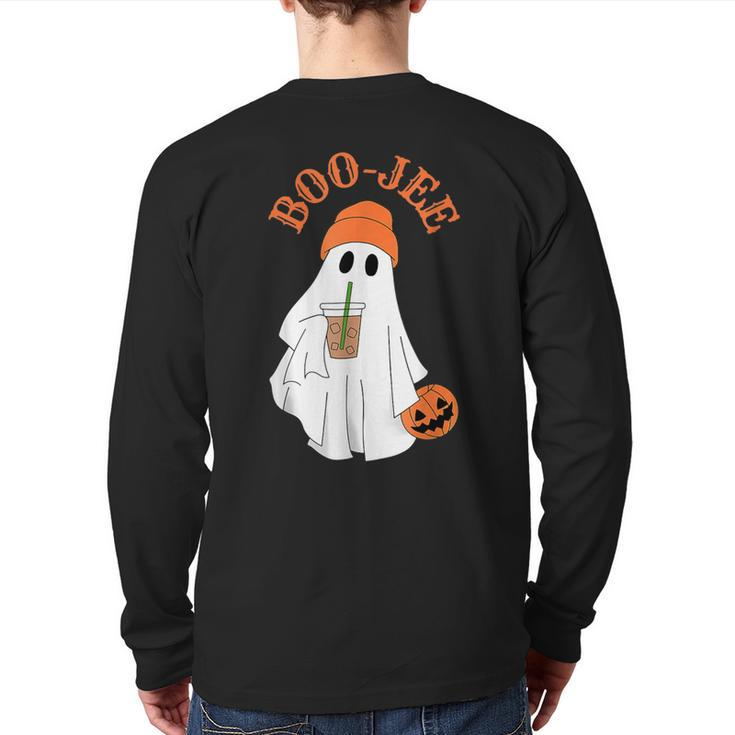 Spooky Season Cute Boujee Ghost Halloween Costume Boo-Jee Back Print Long Sleeve T-shirt