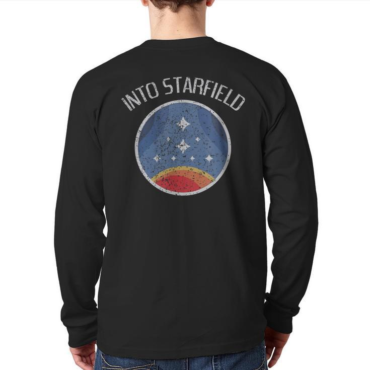 Starfield Star Field Space Galaxy Universe Vintage Back Print Long Sleeve T-shirt