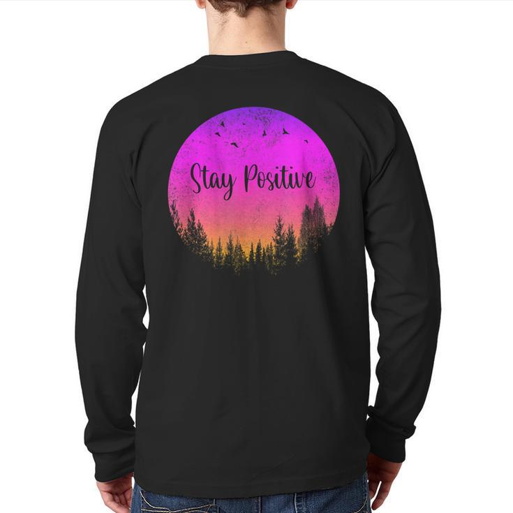 Stay Positive Quote Mindset Transformation Brainology Mind Back Print Long Sleeve T-shirt