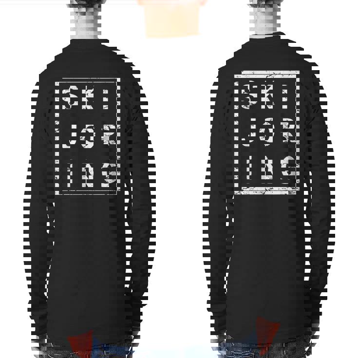 Stylish Skijoring Back Print Long Sleeve T-shirt