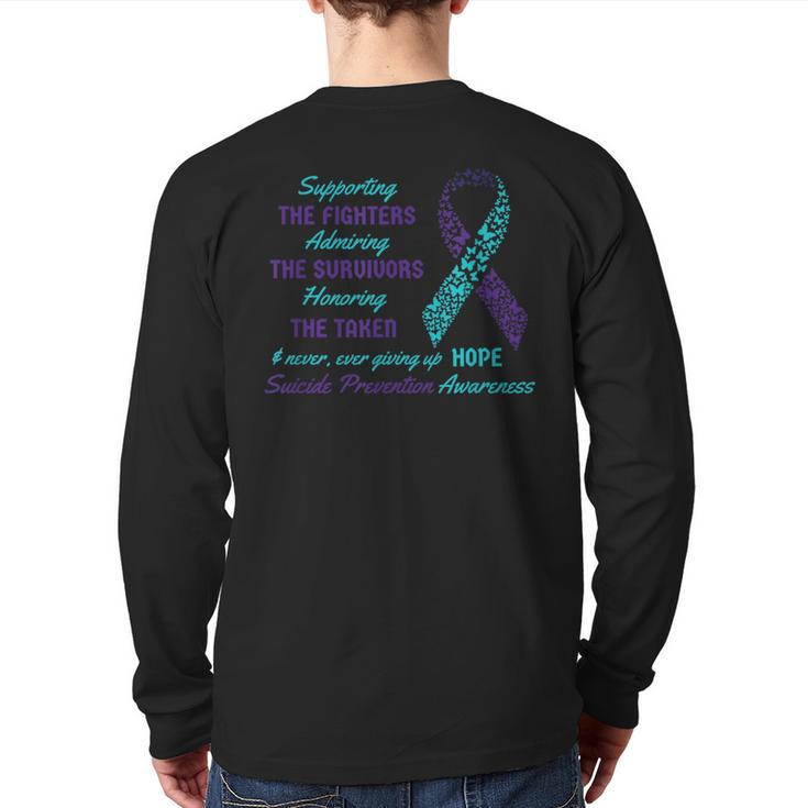 Support Suicide Quotes Awareness Mental Health Back Print Long Sleeve T-shirt
