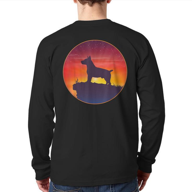 Teddy Roosevelt Terrier Dog Sunset Back Print Long Sleeve T-shirt