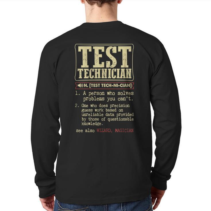 Test Technician Dictionary Term Badass Back Print Long Sleeve T-shirt