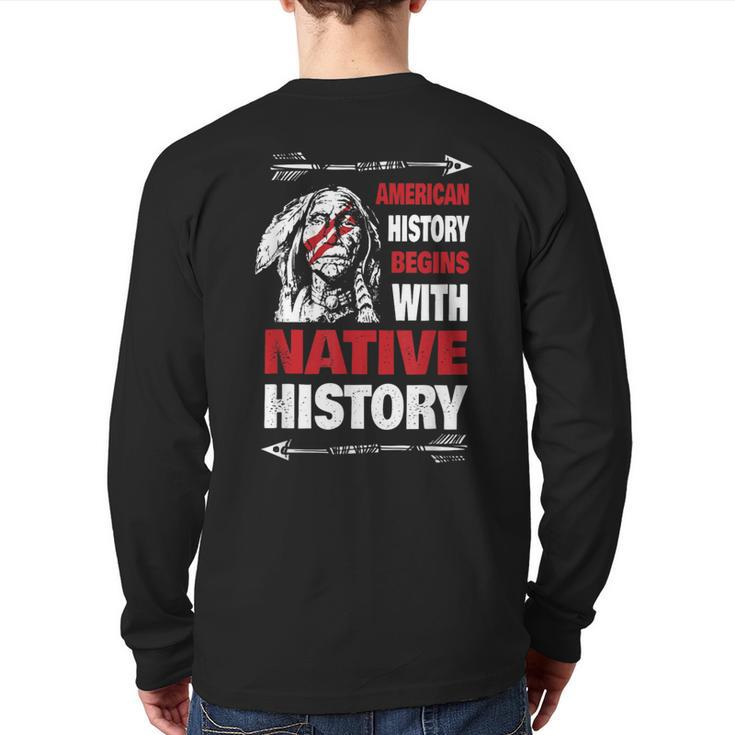 History Native American Back Print Long Sleeve T-shirt
