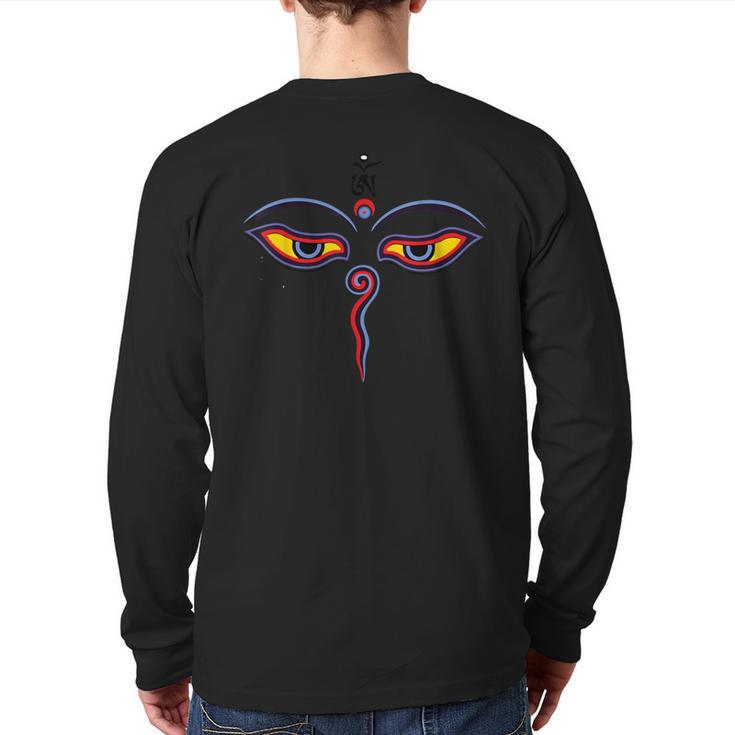 The Two Eyes Of The Buddha Back Print Long Sleeve T-shirt