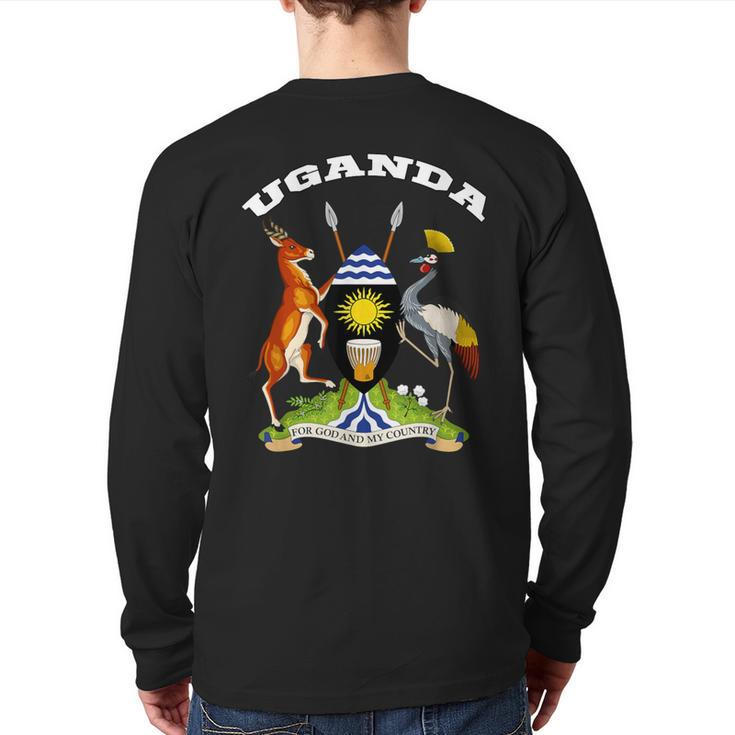 Uganda Coat Of Arms Flag Souvenir Kampala Back Print Long Sleeve T-shirt