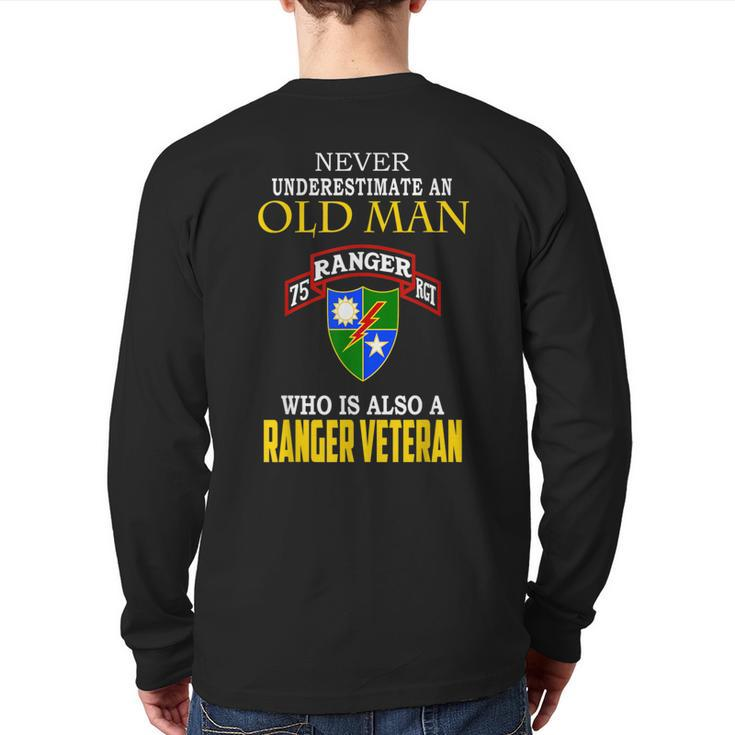 Never Underestimate A 75Th Ranger Ranger Veteran Christmas Back Print Long Sleeve T-shirt
