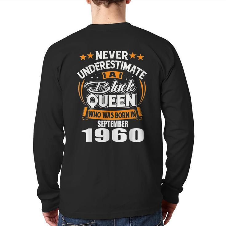 Never Underestimate A Black Queen September 1960 Back Print Long Sleeve T-shirt
