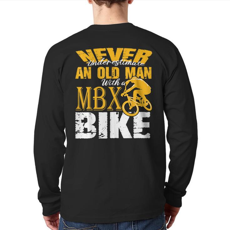 Never Underestimate An Old Man Bmx Bike Freestyle Racing Back Print Long Sleeve T-shirt
