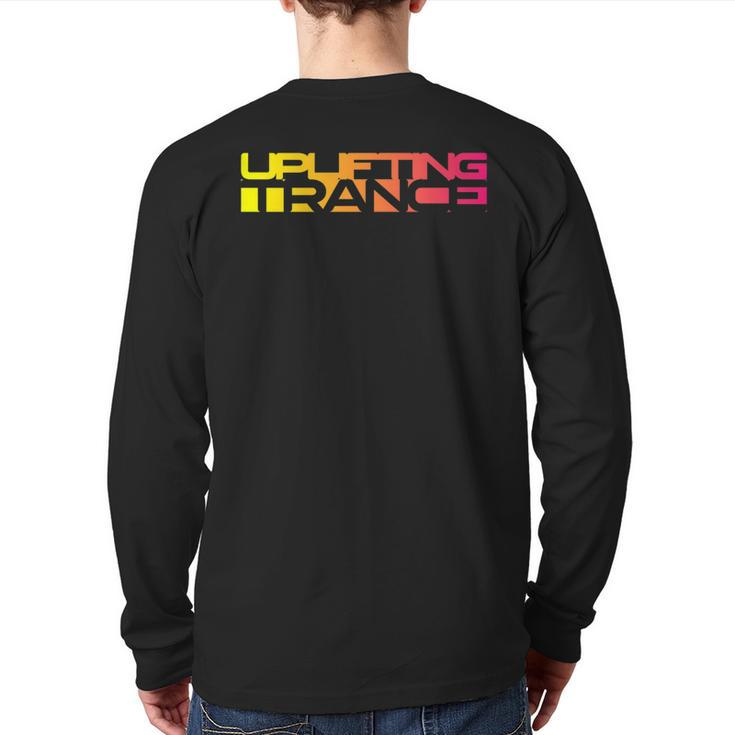 Uplifting Trance Negative Space Remix Back Print Long Sleeve T-shirt