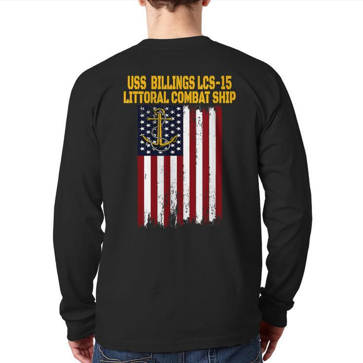 Uss Billings Lcs-15 Littoral Combat Ship Veterans Day Back Print Long Sleeve T-shirt