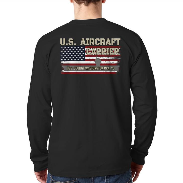 Uss George Washington Cvn-73 Aircraft Carrier Veterans Day Back Print Long Sleeve T-shirt