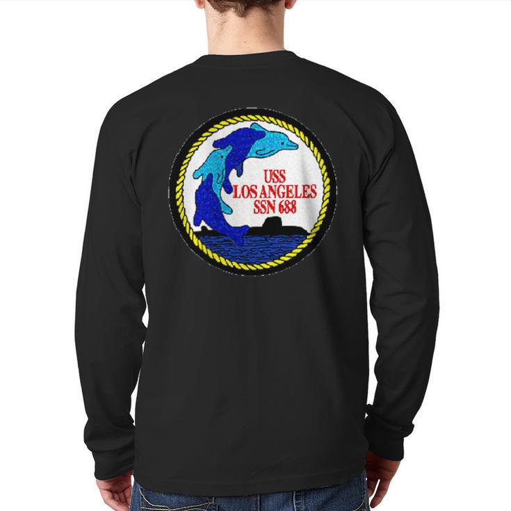 Uss Los Angeles Ssn-688 Nuclear Attack Submarine Back Print Long Sleeve T-shirt