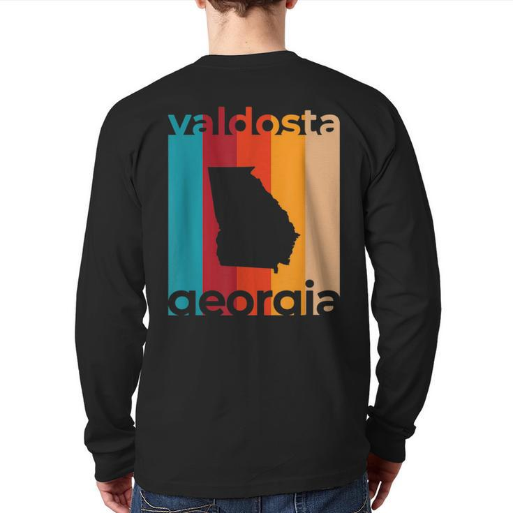 Valdosta Georgia Retro Cutout Ga Souvenir Back Print Long Sleeve T-shirt