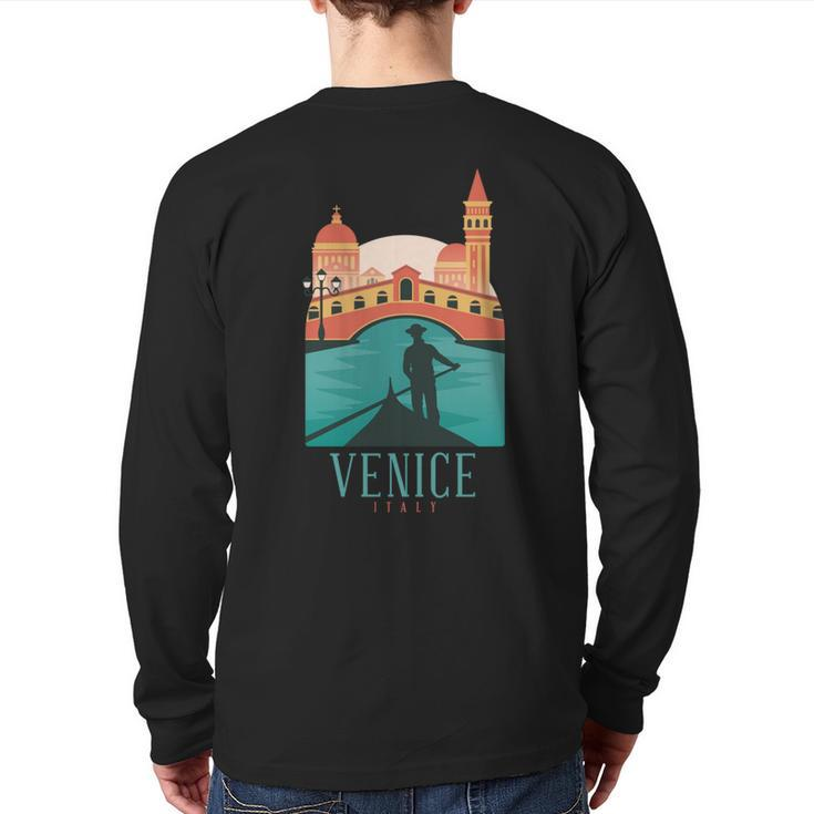 Venice Rialto Bridge Italy Vintage Italian Souvenir Back Print Long Sleeve T-shirt